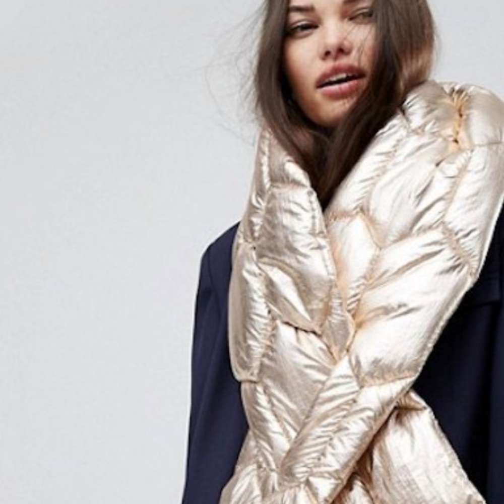 NECK WARMER Puffer Scarf - Rose Gold - Picture 7 of 9